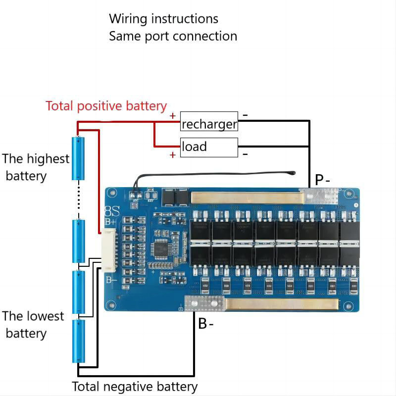 8 Serie de Protección de la Batería de Fosfato de Hierro de Litio 24V 40A 50A 60A Fabricación de PCB en línea